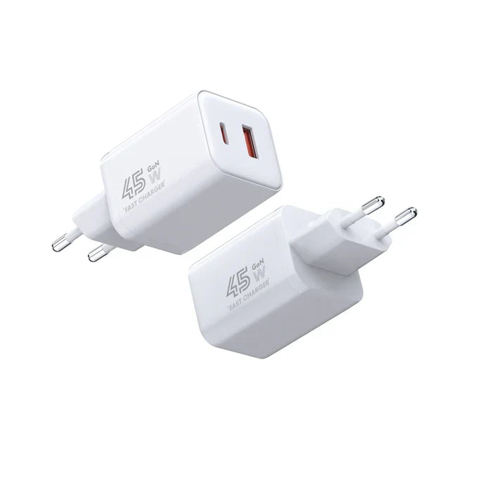 Ultra Series 45W A+C GaN Fast Charger (EU) Model: YAD-G005EU(White)