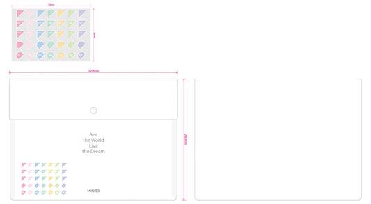Transparent White Collection PP Document Bag (2 Sticker Sheets Included)