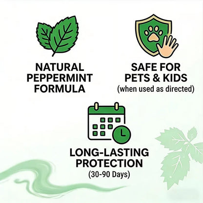 🦟 50% OFF NOW!🔇 🟢 Natural Peppermint Rodent Repellent Tablets – 10 Pack