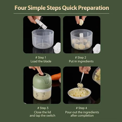 FMstyles Electric Garlic Chopper, Mini USB Charging Wireless Food Processor