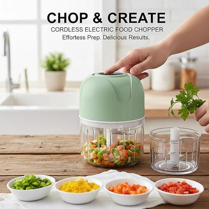 FMstyles Electric Garlic Chopper, Mini USB Charging Wireless Food Processor