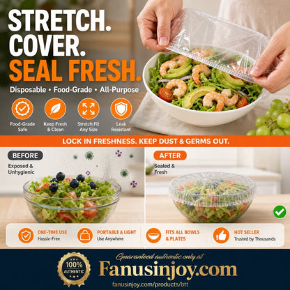 🔥Limited time 50% off！🥗Say goodbye to troublesome traditional cling film! 🍽️ Disposable Stretch Bowl Covers – Keep Food Fresh & Protected Easily