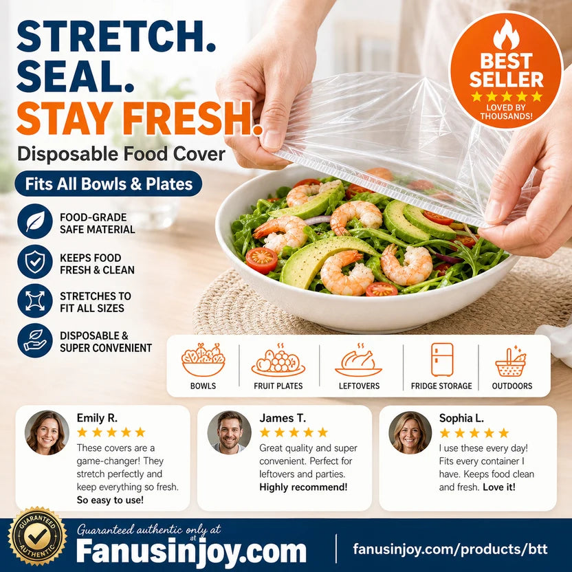 🔥Limited time 50% off！🥗Say goodbye to troublesome traditional cling film! 🍽️ Disposable Stretch Bowl Covers – Keep Food Fresh & Protected Easily