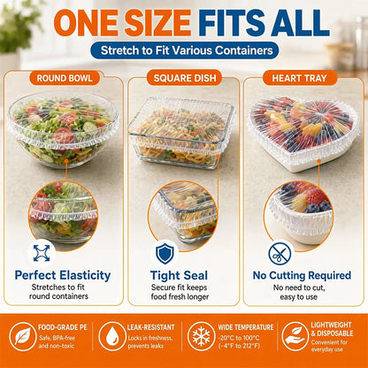 🔥Limited time 50% off！🥗Say goodbye to troublesome traditional cling film! 🍽️ Disposable Stretch Bowl Covers – Keep Food Fresh & Protected Easily