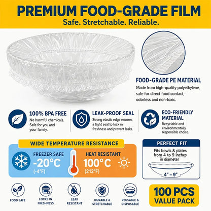 🔥Limited time 50% off！🥗Say goodbye to troublesome traditional cling film! 🍽️ Disposable Stretch Bowl Covers – Keep Food Fresh & Protected Easily